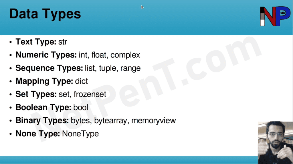 انواع داده (Data Types) در پایتون